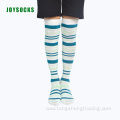 over knee striped color cotton fashion lady's socks